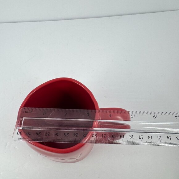 Rae Dunn JOY Matte Red Ceramic Christmas Mug Holiday Coffee Cup Farmhouse Decor - Picture 6 of 6